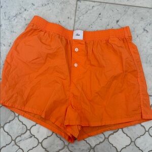Aritzia Orange Pajama Shorts